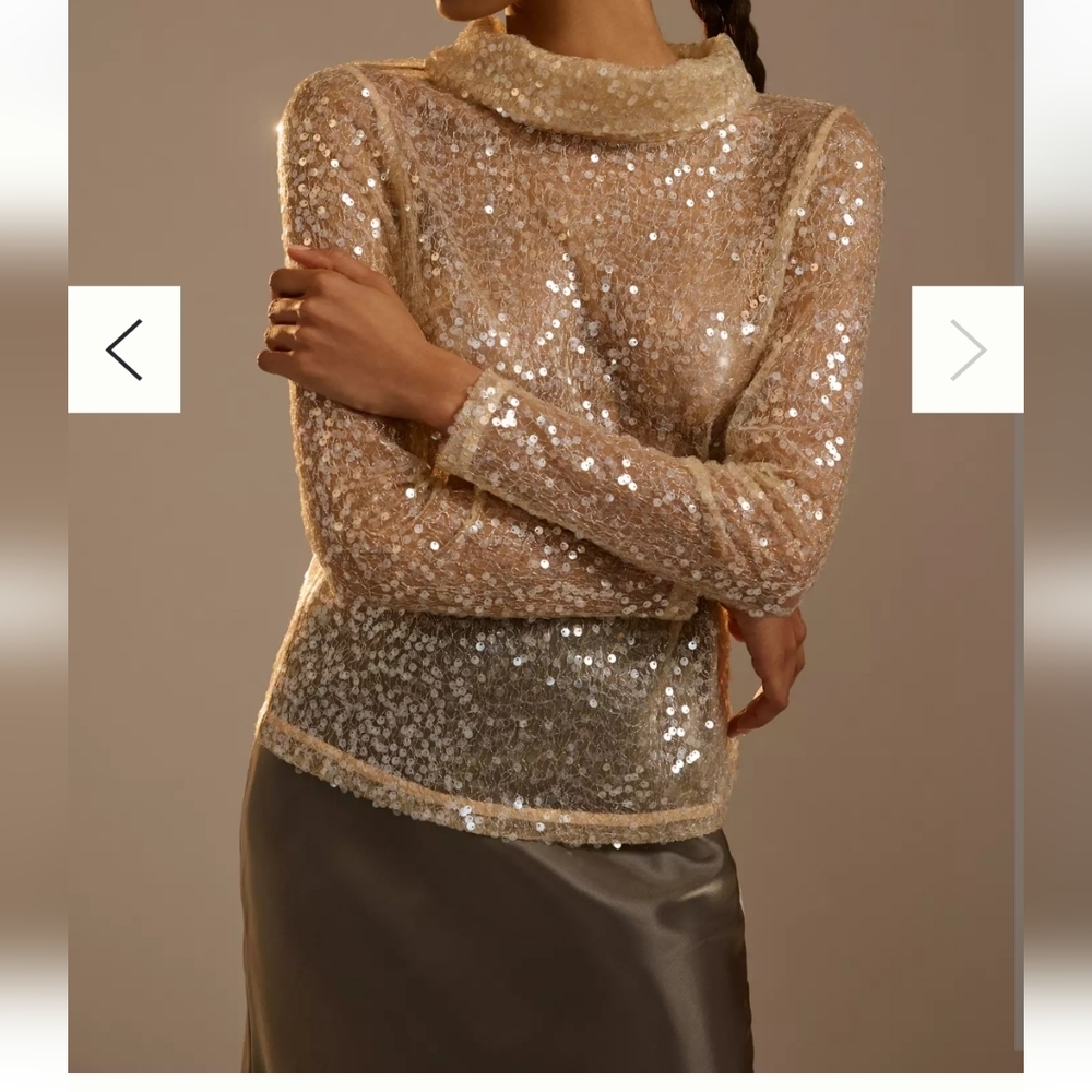 Anthropologie NWT sequins Top